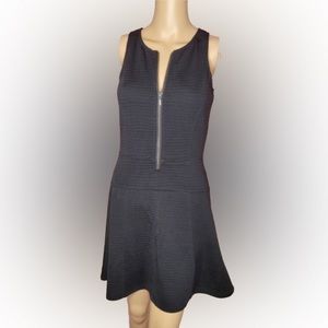 SANCTUARY black fit and flare skater dress with front zipper great condition